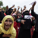 Rohingya women protest during the first anniversary of the Rohingya crisis